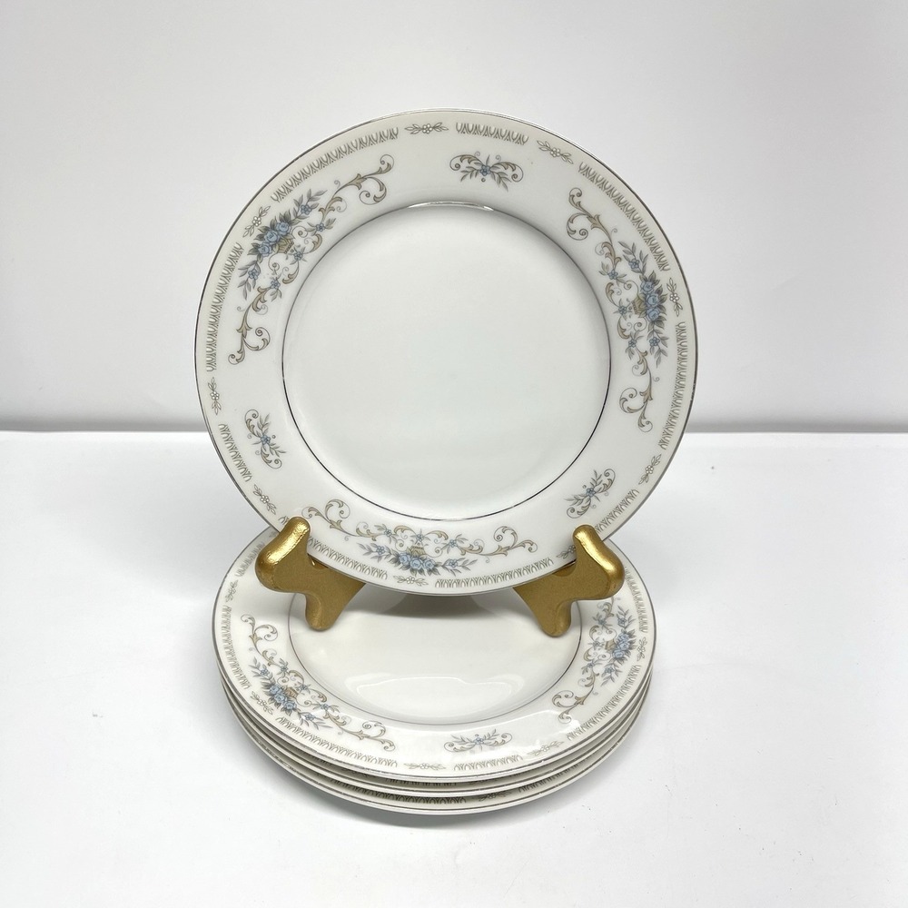 Fine Porcelain China Of Japan Bread Butter Dessert Plates Diane Pattern Set Of 4